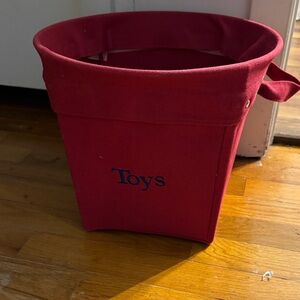 Red Canvas Pottery Barn Kids ‘Toys’ Tote Bin